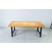 Rustic Solid Wood Rustic Dining Table / Desk / Work Table - Chunky Timber / Black Steel Legs (A-Frame Legs) - 1.5m (150cm) / 1.8m (180cm) / 2m(200cm) c/w Black A-FrameLegs x 2 4-8 Persons - SQUARE EDGE	